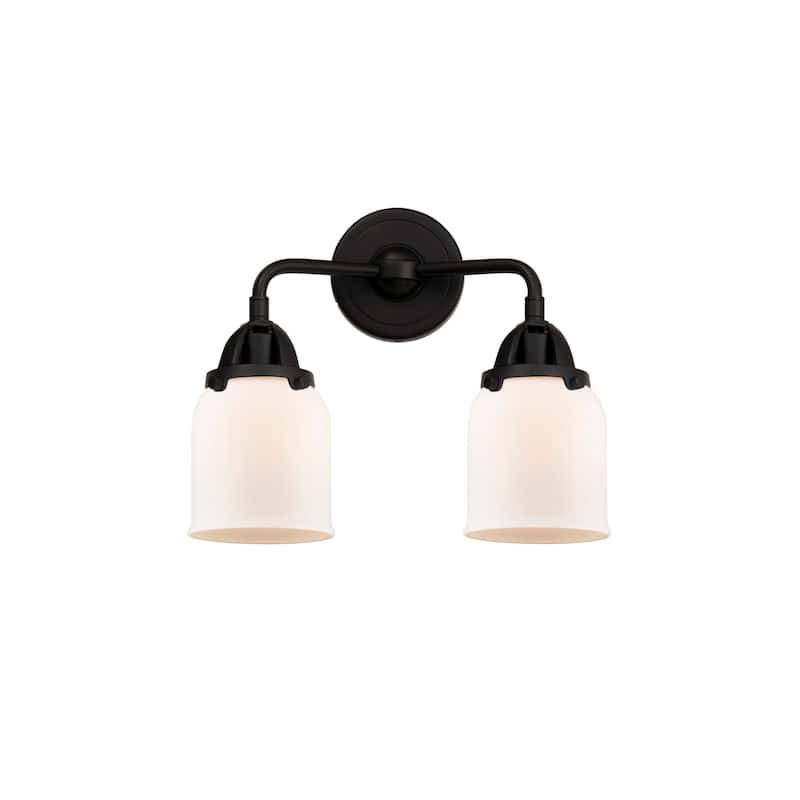 Innovations Lighting 288-2W-12-13 Bell Vanity Bell 2 Light 13" Wide - Matte Black / Matte White