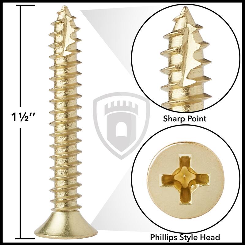 Wood Screws 9 x 112in for Door Hinges 25 pack