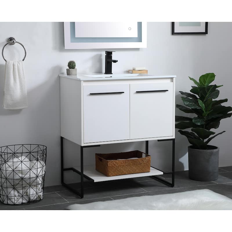 Drift 24 - 30 Inch Single Bathroom Vanity - 30 Inches - White