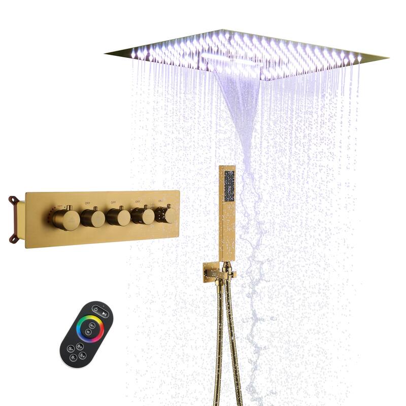 4 Functions Shower System with Multi-Function Remote Control 64 Color Lights