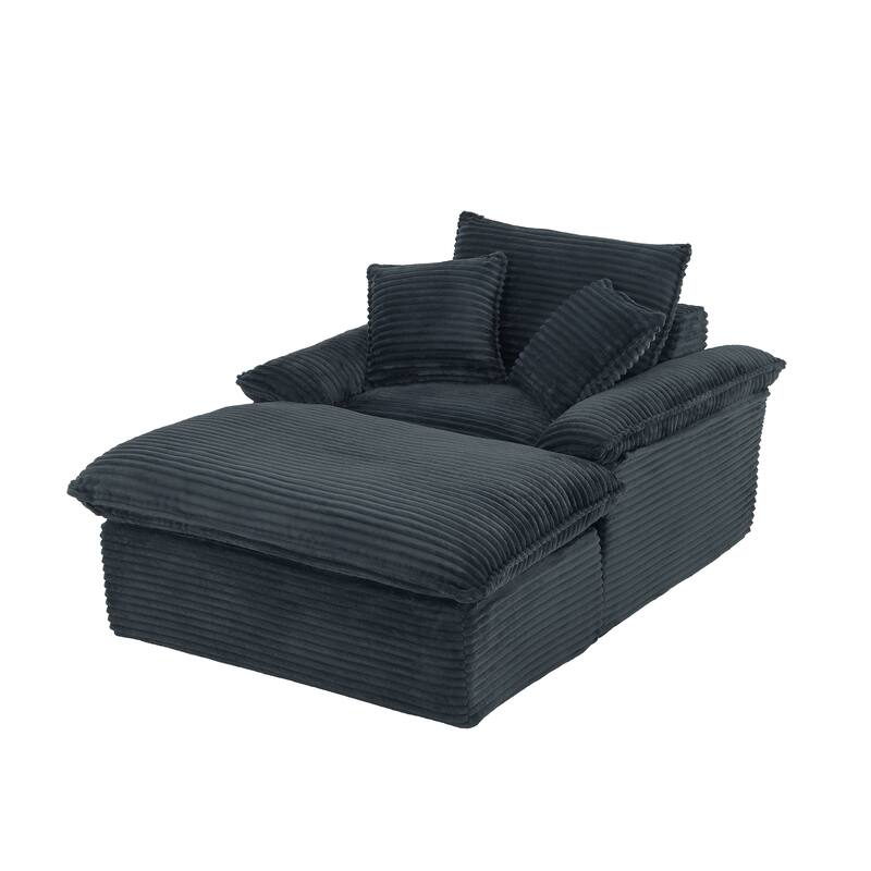 51.97" Modern Comfortable Cushioned Compression Single Sofa with Footrest