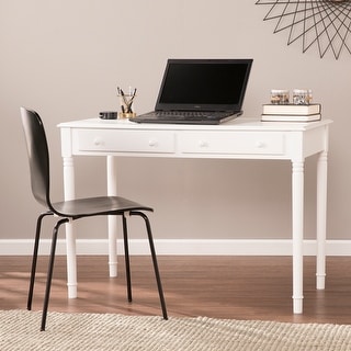 Waterfront 2-drawer White Writing Desk