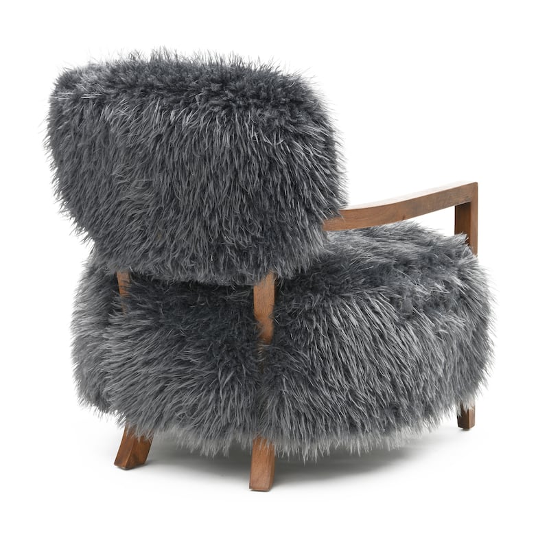 Furniture of America Lumir Modern 28-inch Faux Fur Accent Arm Chair