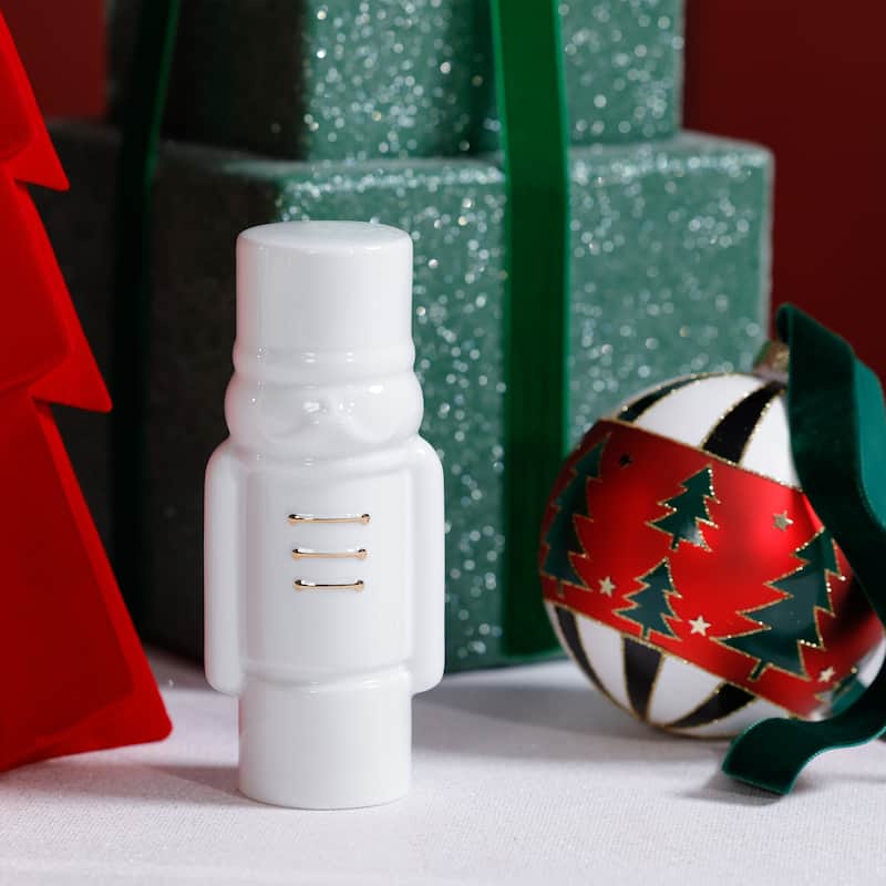 Holiday Snow Soldier Porcelain, Decorative Seasonal Tabletop Décor