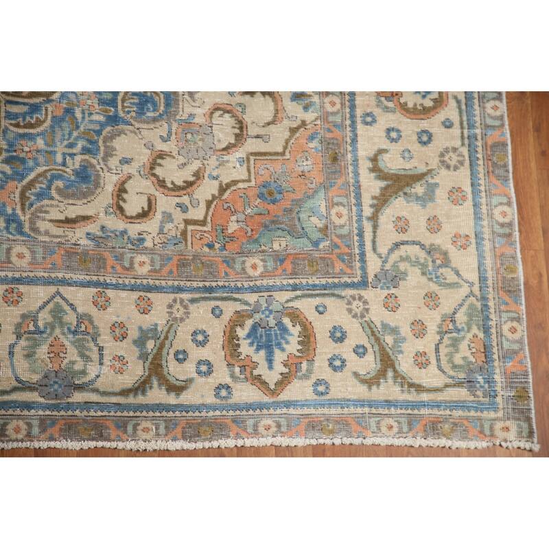 Hand Knotted Oriental 100% Wool Carpet Traditional Medallion Coral Tabriz Area Rug - 11' 7'' X 9' 9''