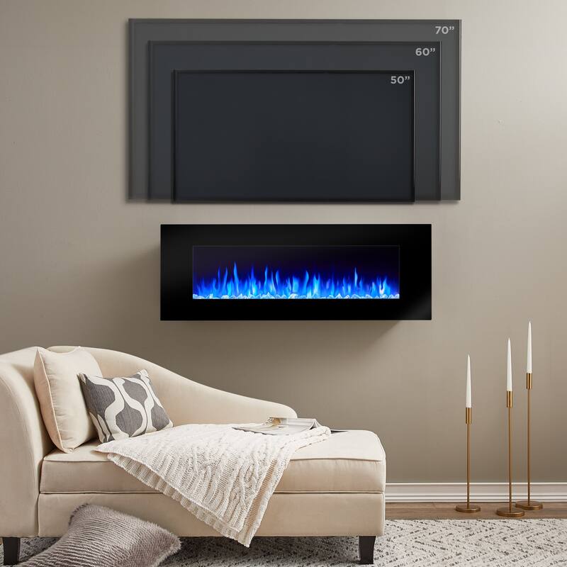 DiNatale 50" Black Contemporary Electric Fireplace by Real Flame