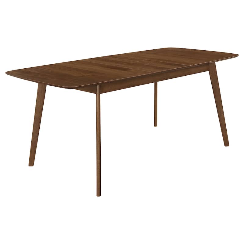 Bera 7pc Dining Set w Chairs, 59-75 Inch Extendable, Walnut Brown, Gray