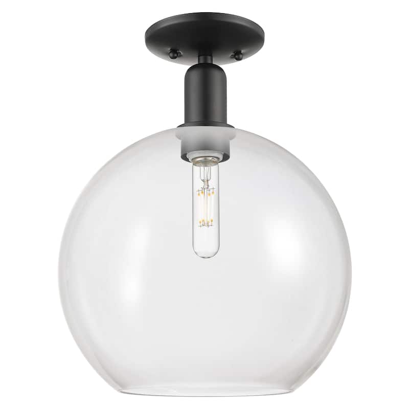 Innovations Lighting Endless Possibilities Arcadia - Athens - 1 Light 12" Semi-Flush Mount - Clear/Matte Black