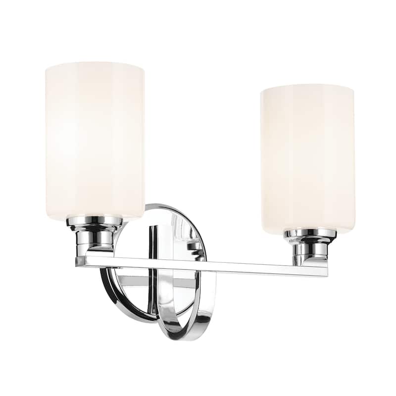 Kichler Lighting Gioe 14.25" 2-Light Vanity Light with Opal Glass in Chrome