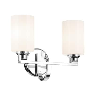 Kichler Lighting Gioe 14.25" 2-Light Vanity Light with Opal Glass in Chrome
