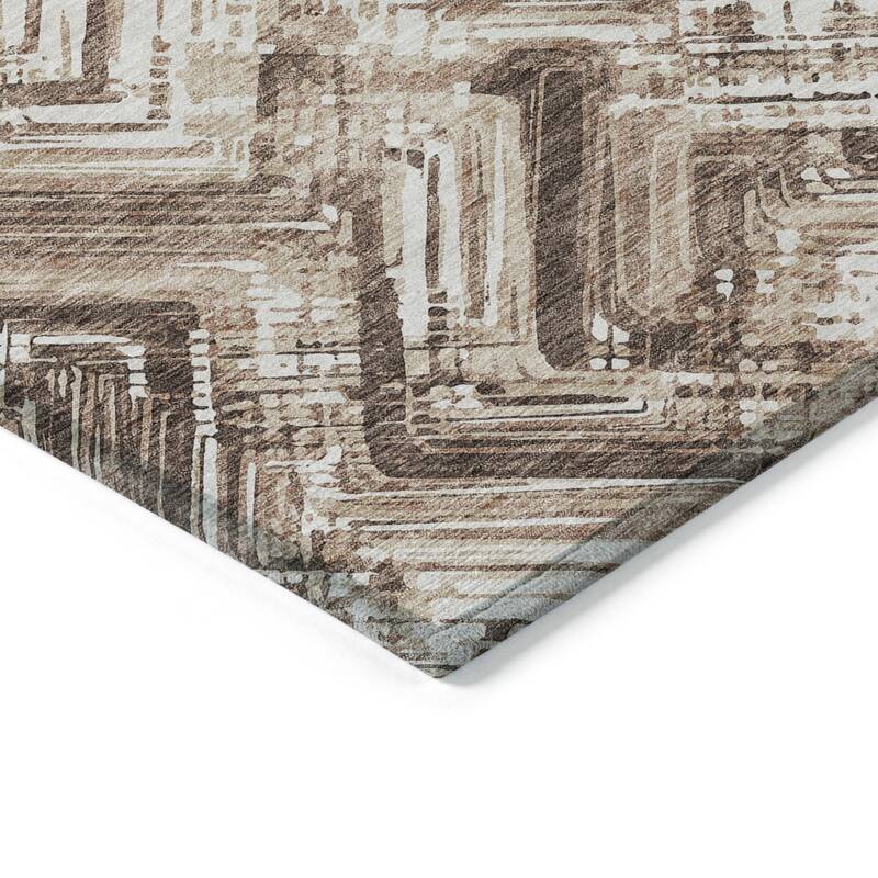 HomeRoots Geometric Transitional Rectangle Outdoor Rug