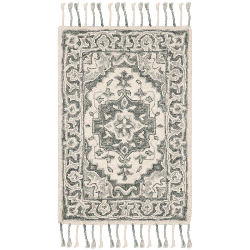 SAFAVIEH Handmade Aspen Manana Boho Medallion Wool Rug - 2' x 3' - Grey/Light Grey