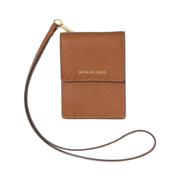 Shop Michael Kors Womens Jet Set Travel Card Case Leather Lanyard O S Overstock 22821402