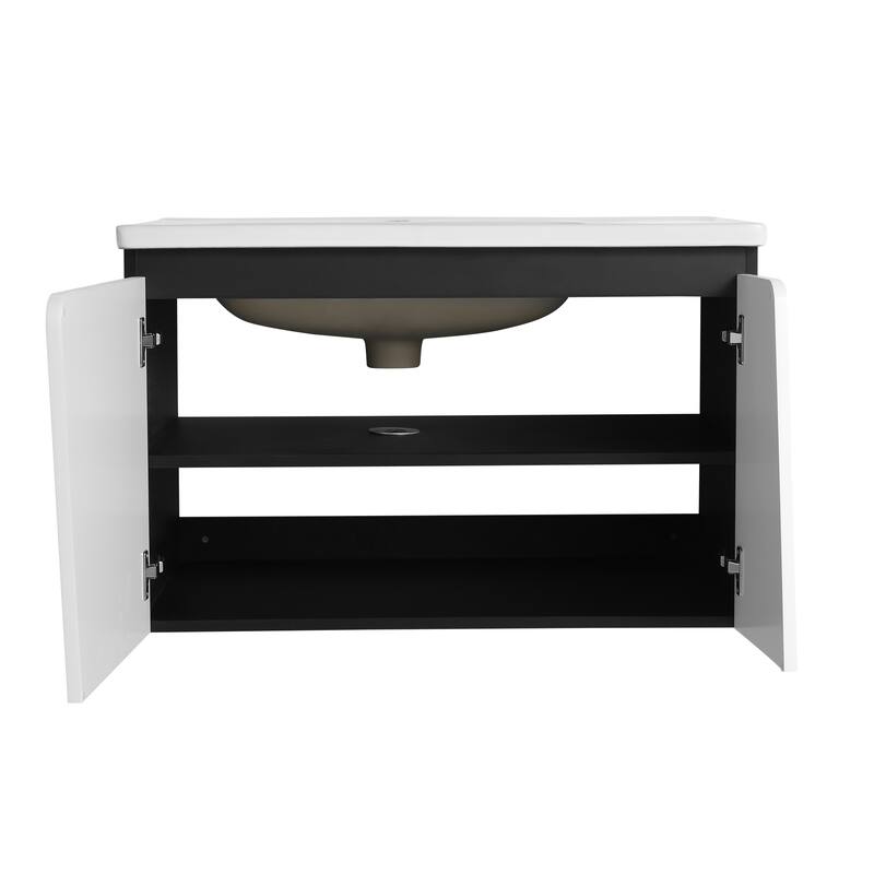 Bathroom Vanity With Sink In 32/36/40/84/76/92 Inch, Floating Bathroom Vanity With Soft Close Door