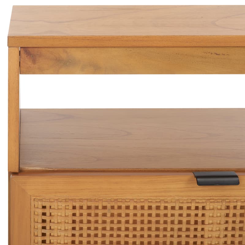 SAFAVIEH Theon 2-Drawer 1-Shelf Entertainment Media Stand (Fits up to 55" Flatscreen TV) - 47.5 in. x 15.5 in. x 17 in.