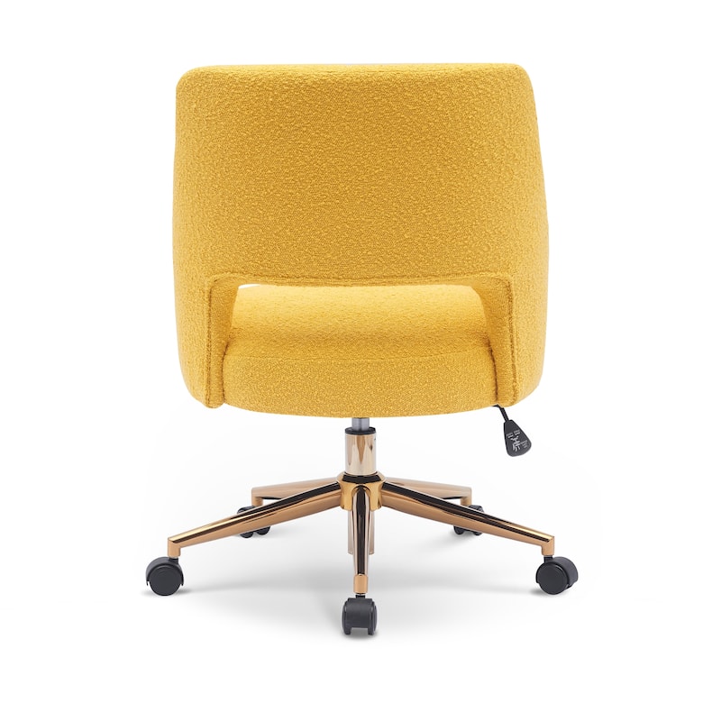 Boucle Upholstered Office/ Desk Chair - Swivel/ Adjustable Height
