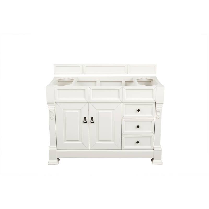 James Martin Vanities Brookfield 48" Single Vanity, Bright White - Bright White Cabinet Base Only - No Top