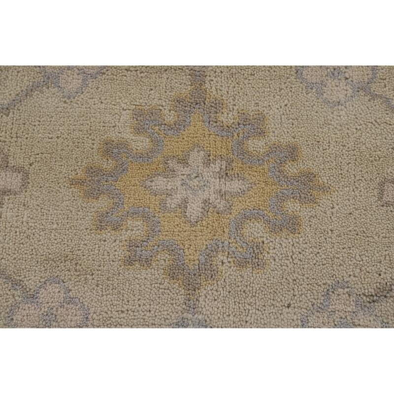 Earth Tone Oushak Indian Rug Hand-Knotted Transitional Wool Carpet - 8'0"x 9'5"
