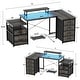 preview thumbnail 24 of 24, 71'' L-Shaped Desk with File Drawers, Reversible Computer Desk with Power Outlets and Smart LED Lights