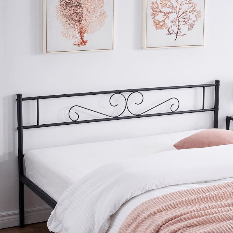Tamika 3-pieces Metal Bed Frame Tempered Glass Nightstands Set