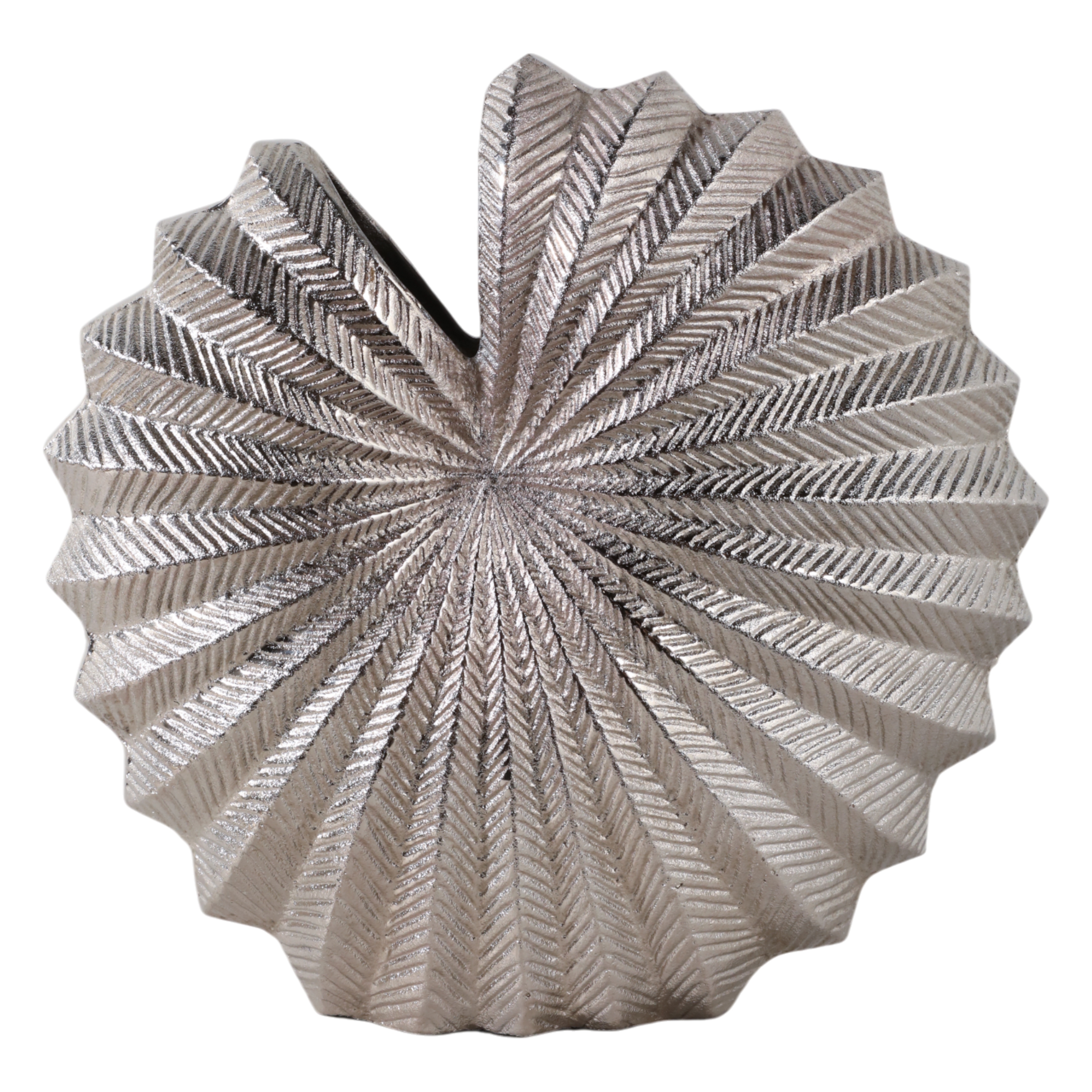 Metal Vase Aluminum Decorative Accent Coastal Glam Style - 10" Silver