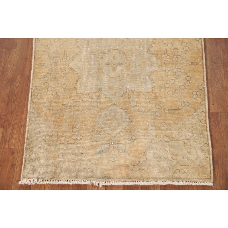 Hand Knotted Oriental 100% Wool Carpet Traditional Floral Yellow & Gold Tabriz Area Rug - 4' 2'' X 3' 0''