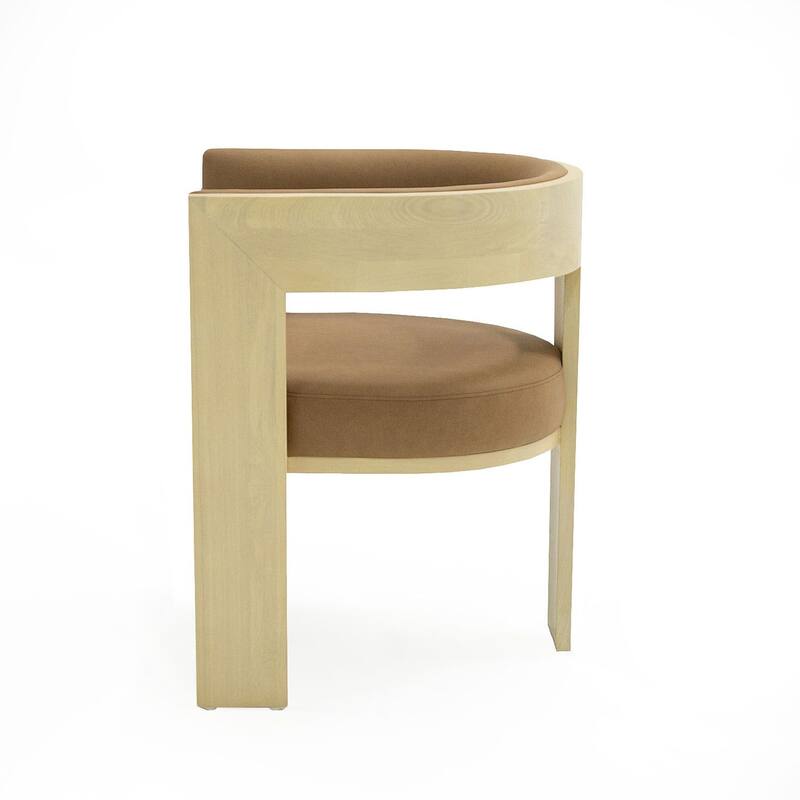 Nova Domus Osaka Modern Natural Ash & Rust Fabric Dining Chair