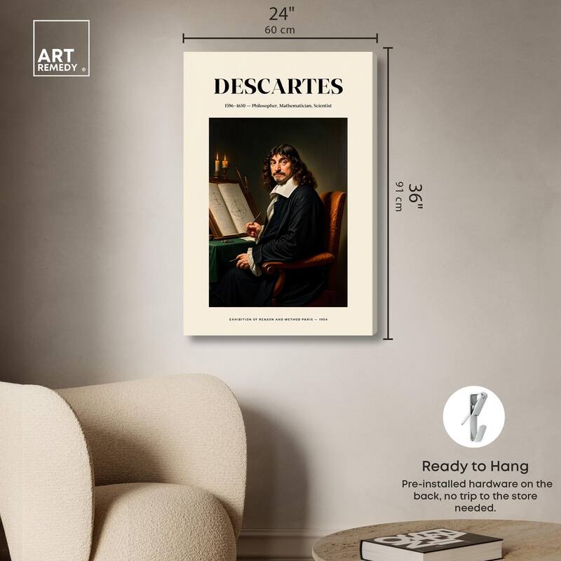 Cartesian Thinker Canvas by Art Remedy, Gallery Wrapped