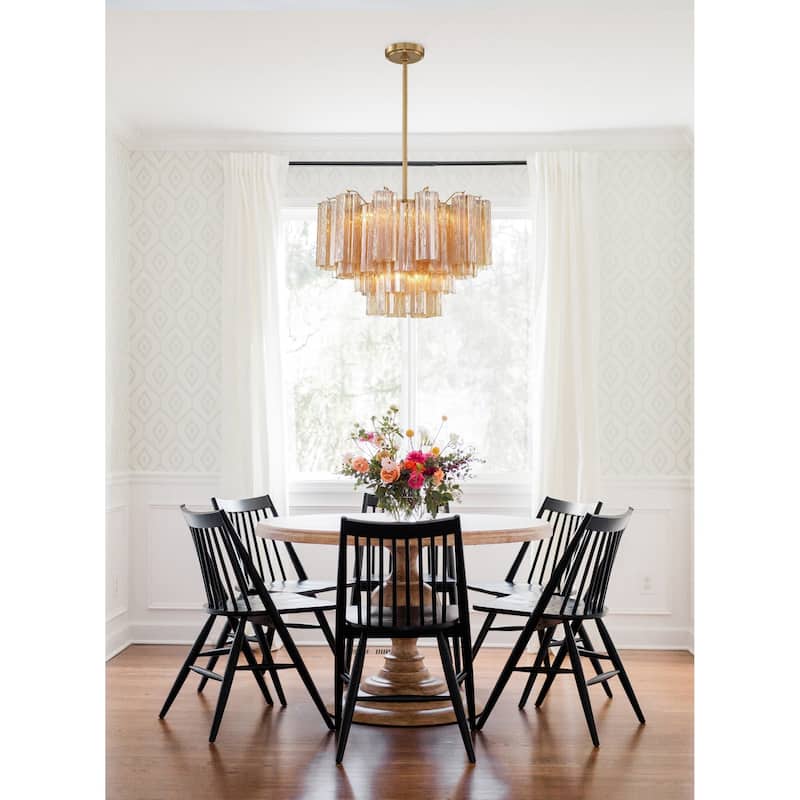 Addis 9 Light Aged Brass Chandelier - 22"W x 14.25"H x 22"D