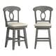 preview thumbnail 15 of 30, Ronda Napoleon Back Wood Swivel Chair Antique Grey - Counter Height