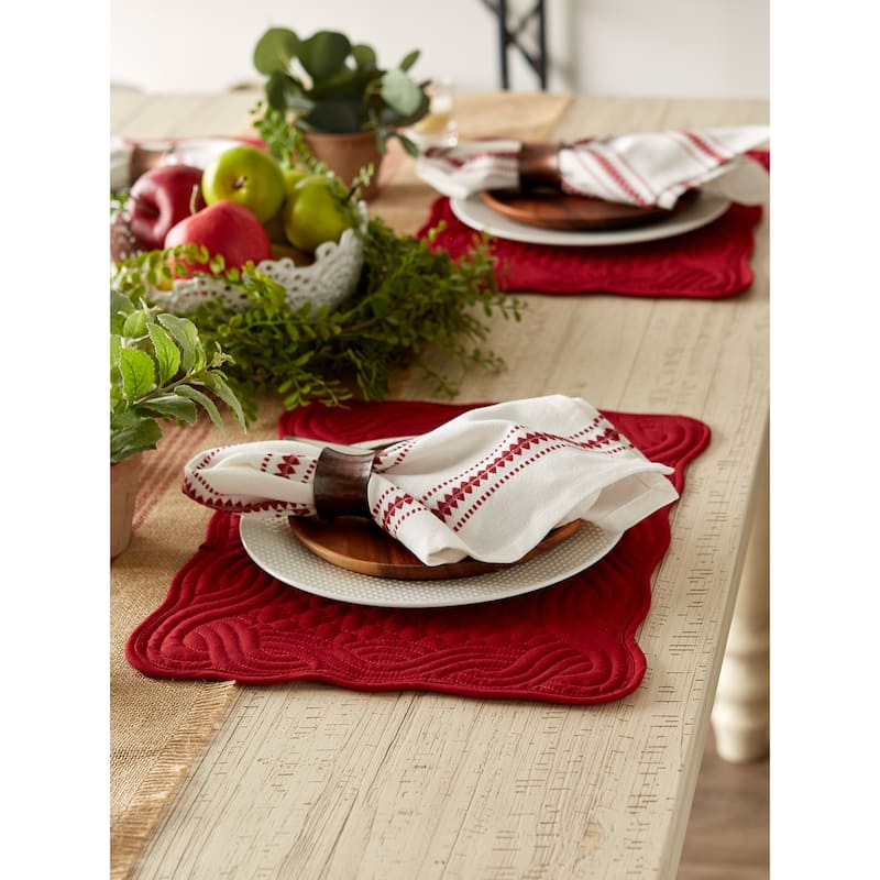 DII French Blue Quilted Farmhouse Placemat (Set of 6)