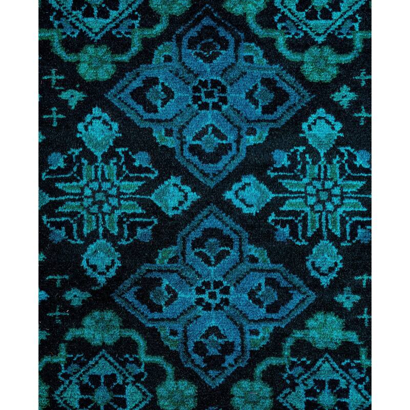 Overdyed One-of-a-Kind Hand-Knotted Area Rug - Black - 2' 7" x 10' 1"