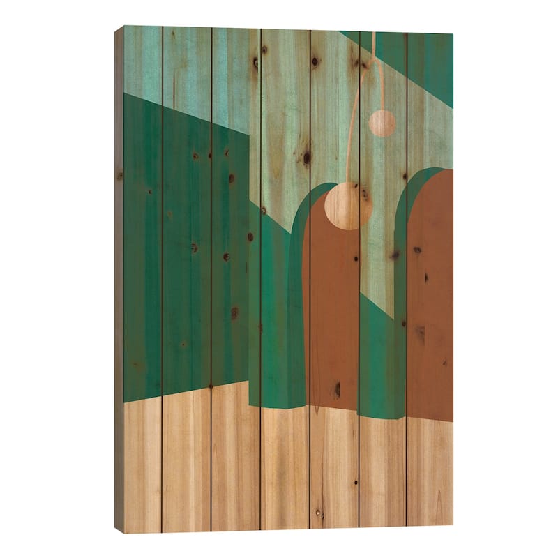 Rua Esmeralda Print On Wood by Reyna Noriega - Multi-Color - 26x18x1.5