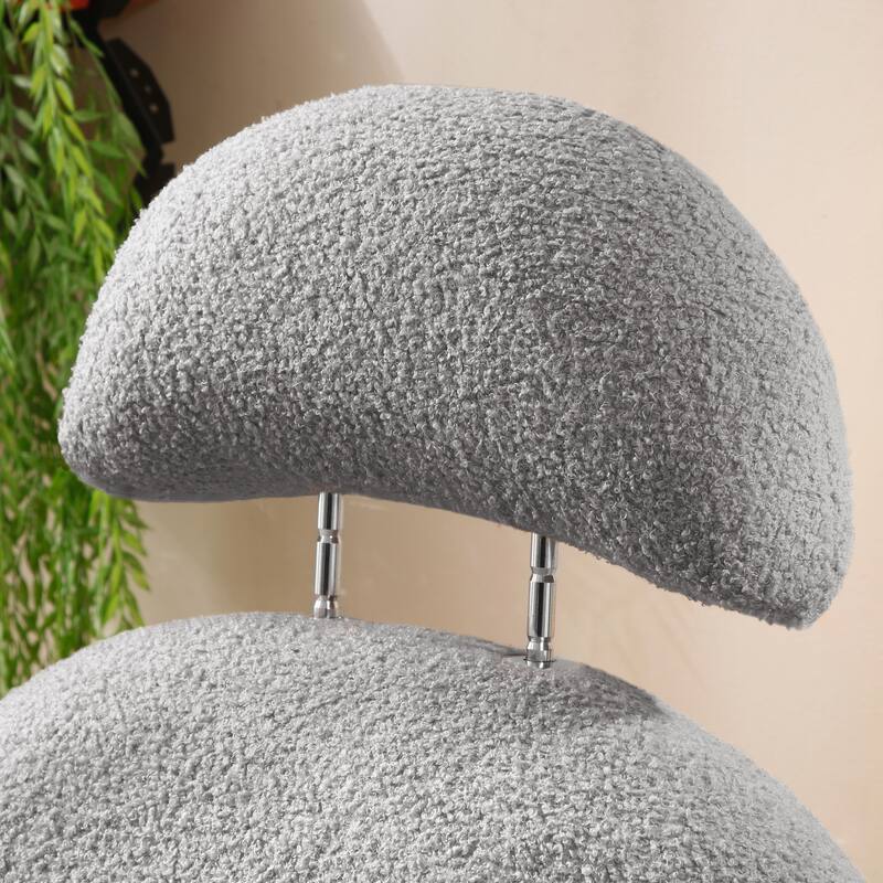 Modern Sherpa Fabric Nursery Rocking Chair, Comfy Armchair with Gold Metal Frame, for Nursery/Bedroom/Living Room/Office