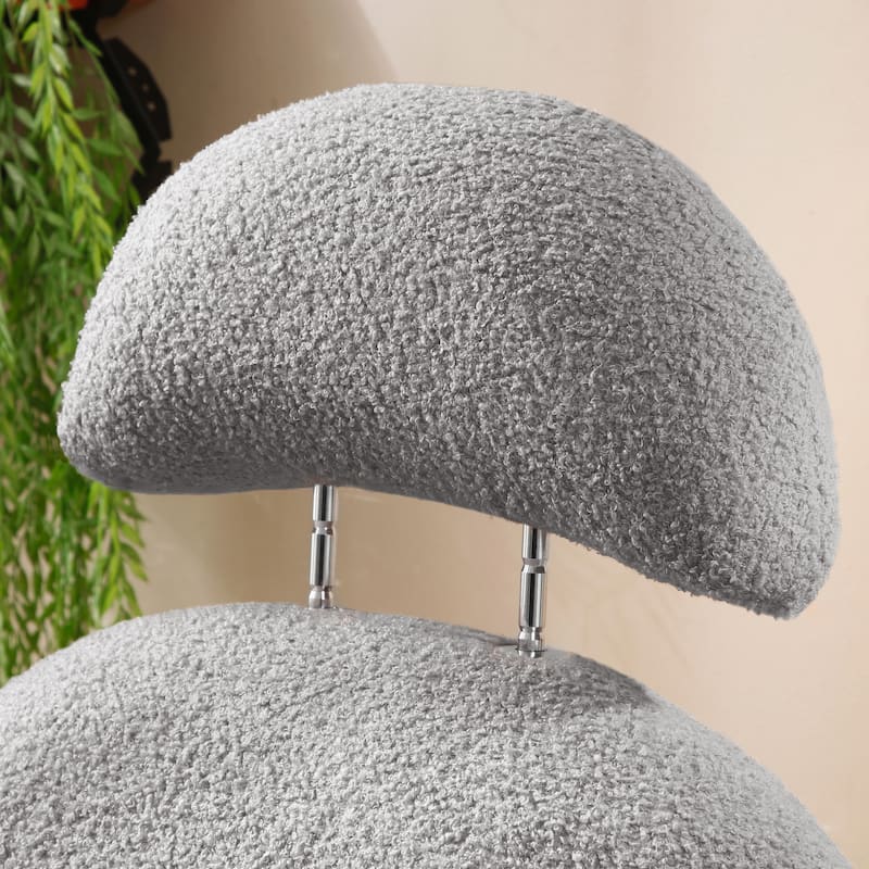 Modern Sherpa Fabric Nursery Rocking Chair,Accent Upholstered Rocker Glider Chair for Baby and Kids - Grey