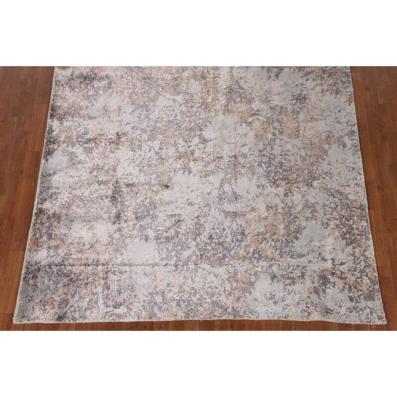 Multi-Color Abstract Indian Area Rug Handmade Wool Carpet - 6'6"x 9'10"