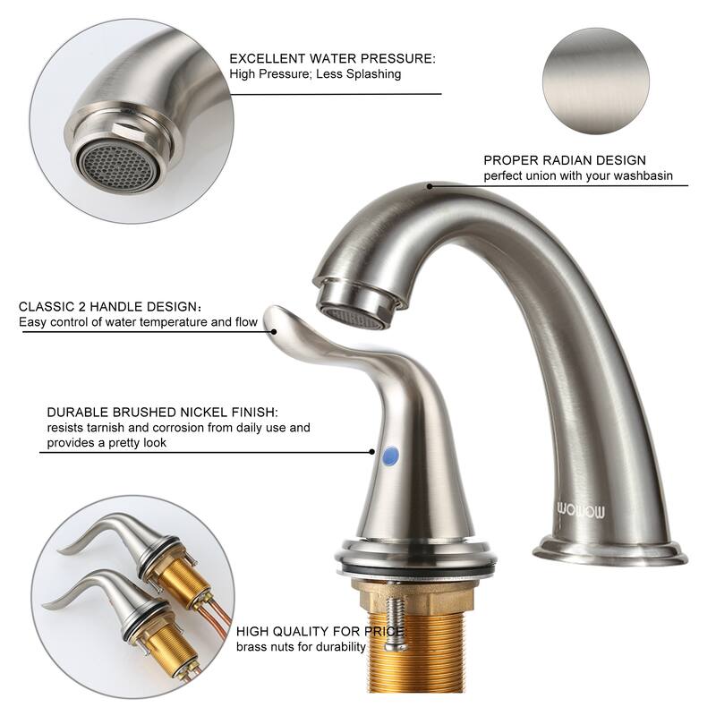 WOWOW Elegant Dual-Handle Bathroom Sink Faucet
