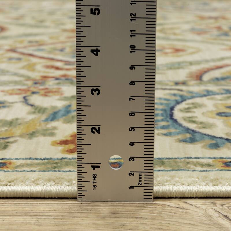 Style Haven Federica Bohemian Medallions Ivory/ Multi Fringe Edge Area Rug