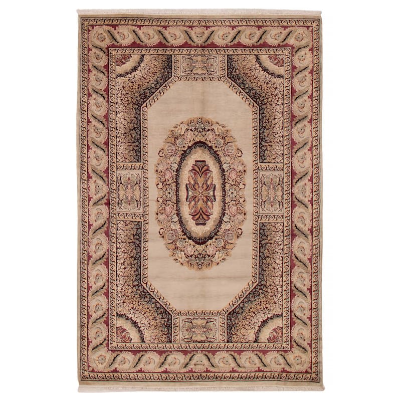 ECARPETGALLERY Hand-knotted Pako Persian 18 Of 20 Khaki Wool Rug - 6'0 x 9'2 - Light Khaki - 6'0 x 9'2