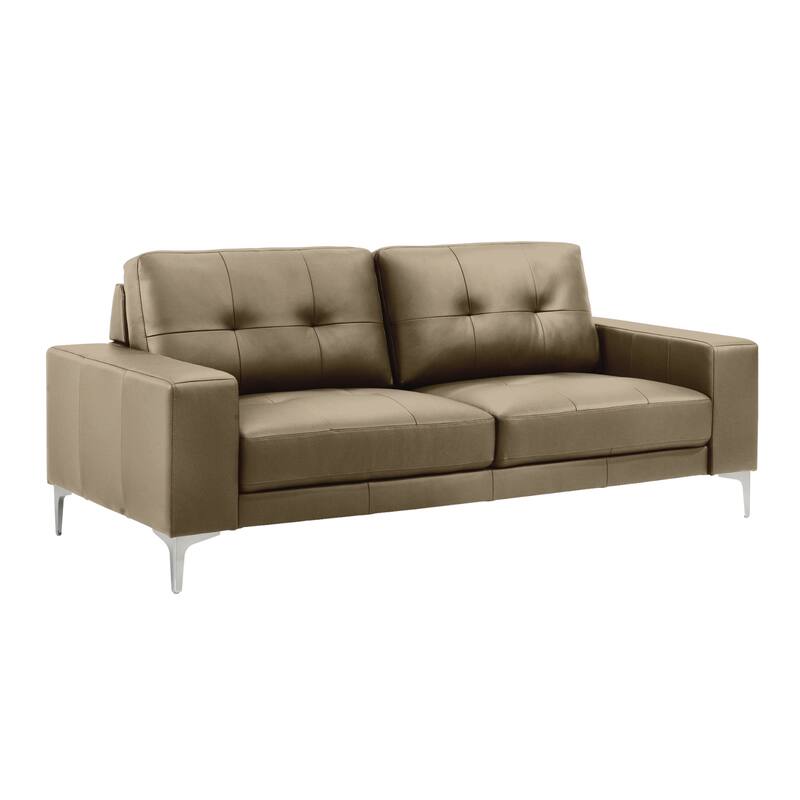 Faelin 79" Modern Sofa Loveseat, Top Grain Leather Couch with Removable Cushions