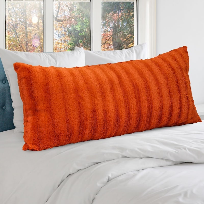 Cheer Collection 18x40 Faux Fur Decorative Throw Pillow