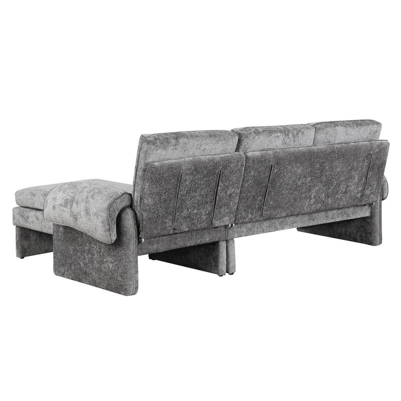 Convertible Recliner Futon Sofa with Adjustable Backrest