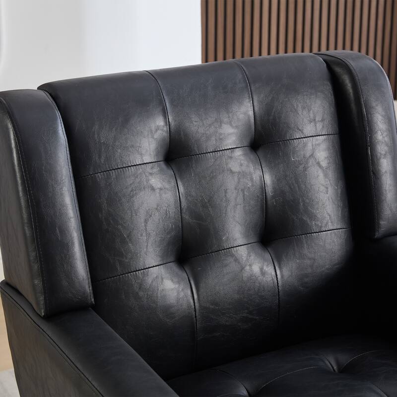PU Accent Chair with Curved Back