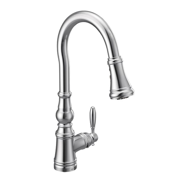 Moen S73004 Weymouth 1.5 GPM Single Hole Pull Down Kitchen Faucet with. Opens flyout.
