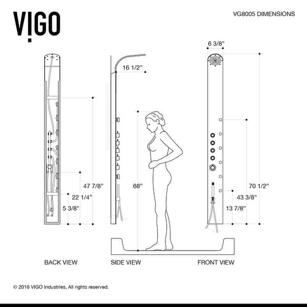 Shop Vigo Vg08005 Brielle Shower Panel System With Hose Hand