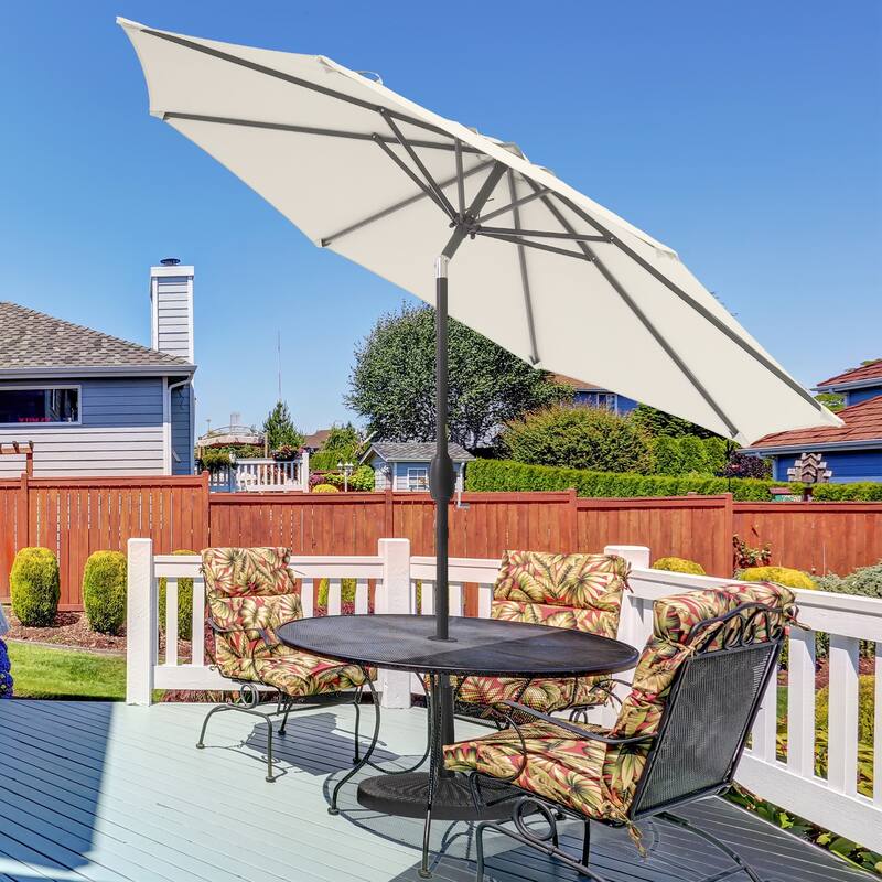 BONOSUKI 9ft Patio Umbrella,Outside Deck Table Umbrella,w/Tilt Crank