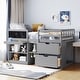 preview thumbnail 8 of 15, Twin Size Kids bed Low Loft Bed with Rolling Desk, Shelf, Drawers Grey
