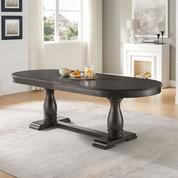 94.06 Inch Long Extendable Solid Wood Dining Table for 6 Persons - Bed ...