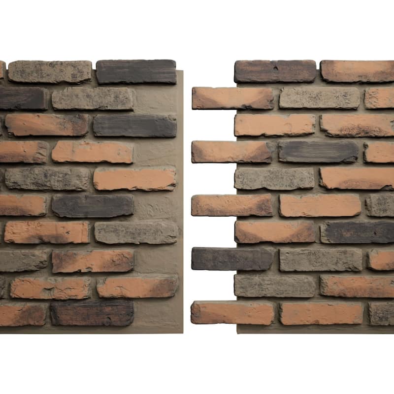 EverStone Aged Brick Faux Brick Panel, 46 7/8"W x 27"H x 1 1/4"D