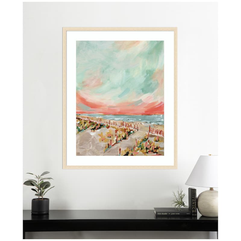 Kate and Laurel Framed Art Landscape 03 Beach by Annie Quigley